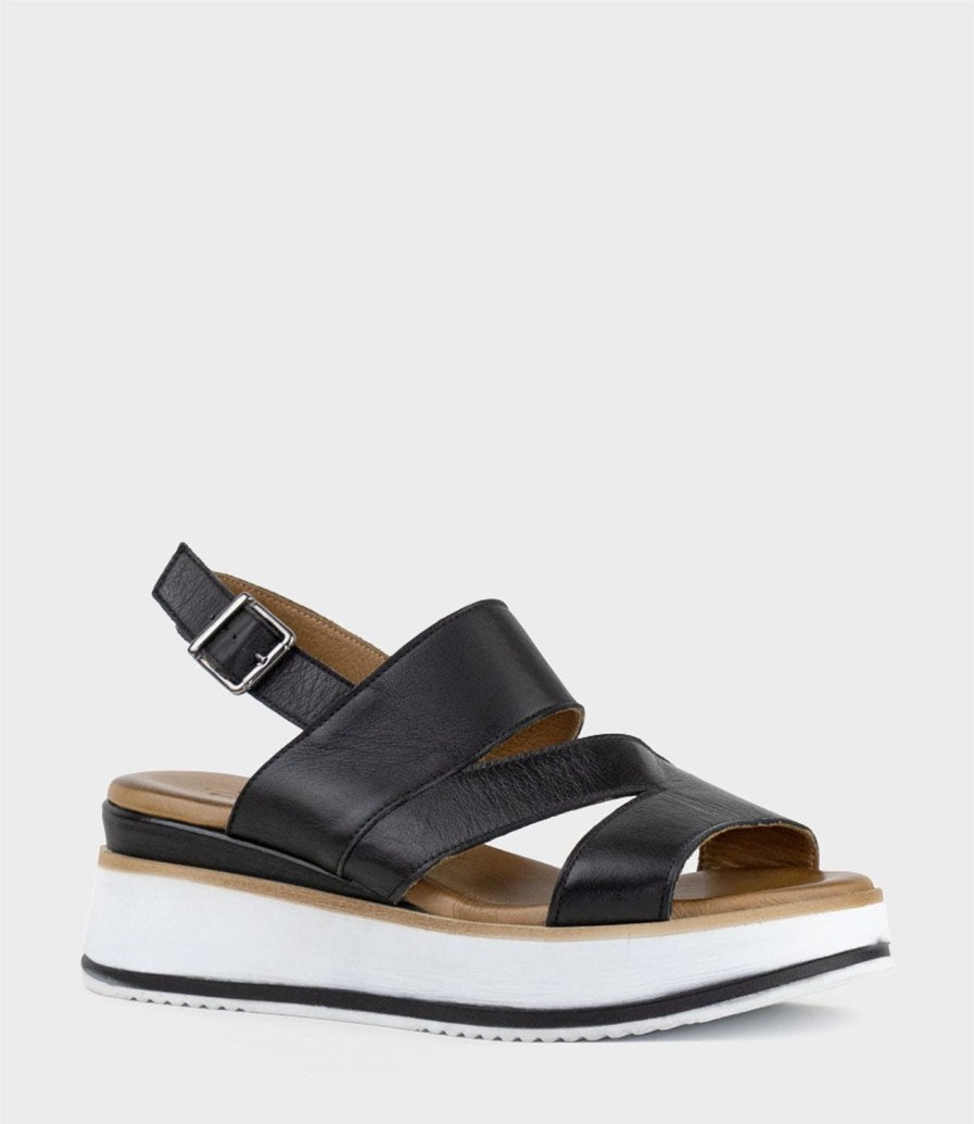 Edward Meller Laith Asymmetrical Sandal On Unit In Black Clearance