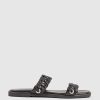 Edward Meller Henley Two Strap Slide With Metal Detail In Black Hot