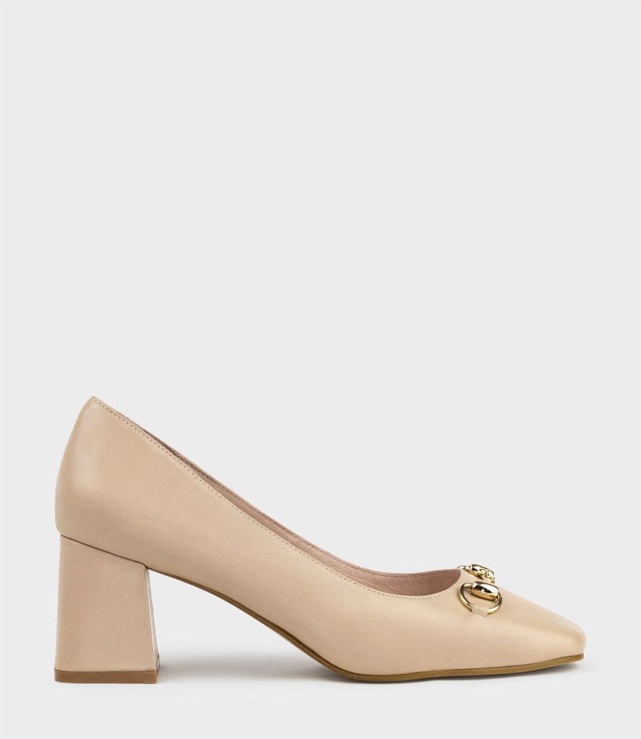 Edward Meller Blythe65 Square Toe Pump With Hardware In Nude Hot