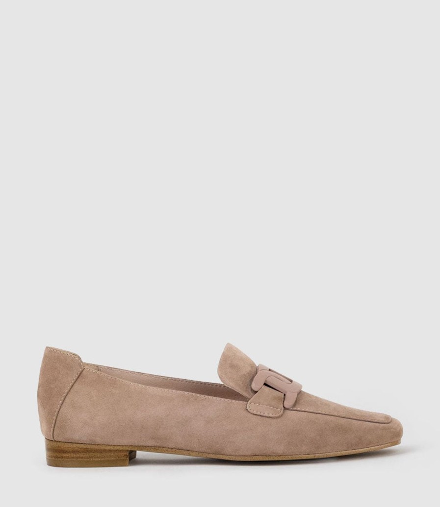 Edward Meller Graded Moccasin With Tonal Hardware In Nude Suede Wholesale