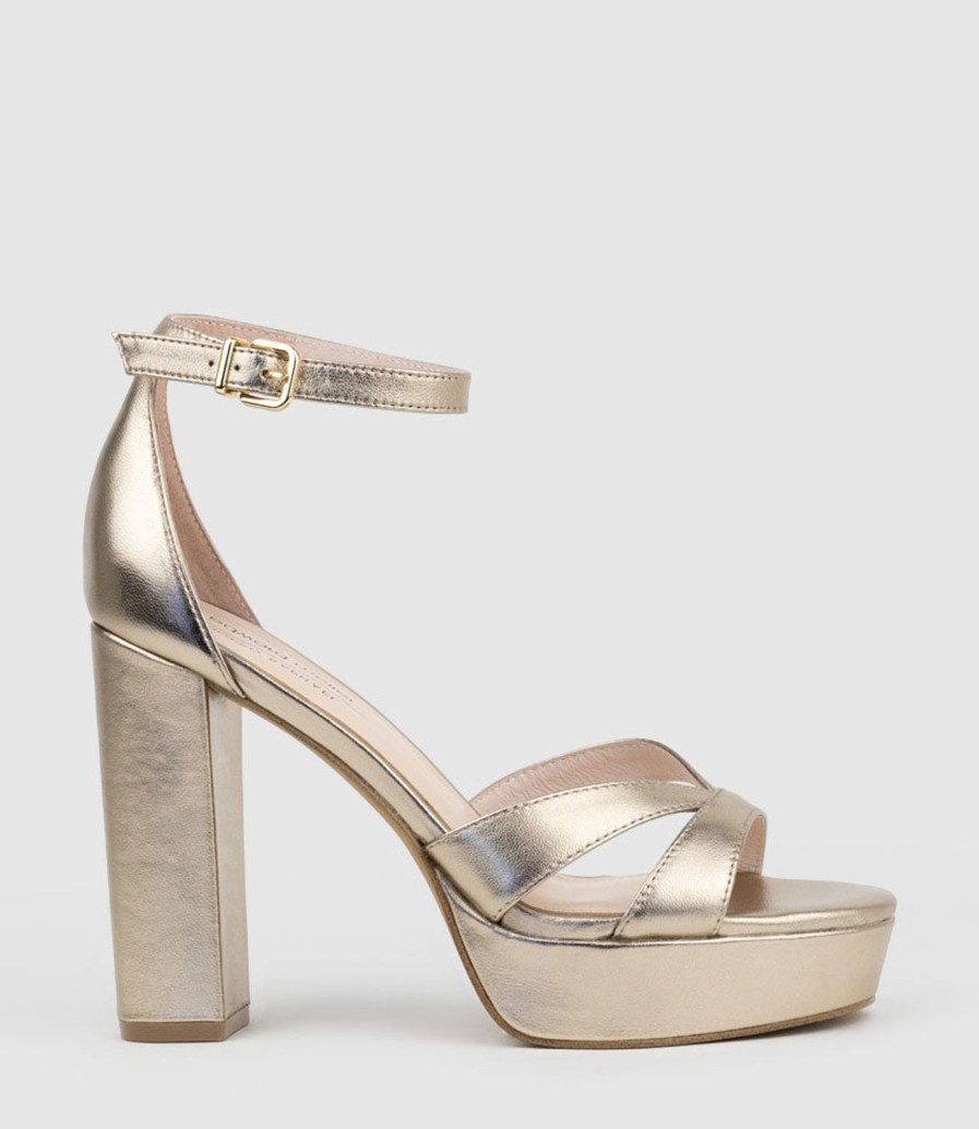 Edward Meller Sloane110 Platform Sandal In Rosegold Hot