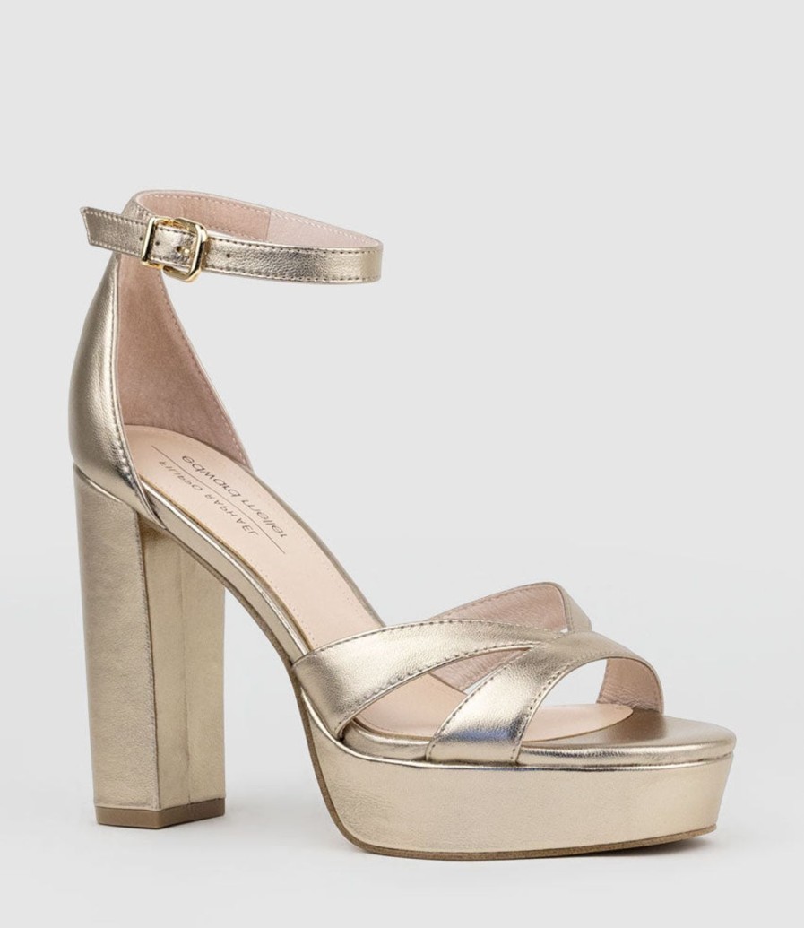 Edward Meller Sloane110 Platform Sandal In Rosegold Hot