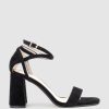 Edward Meller Kelsey85 Ankle Wrap Sandal In Black Suede Best