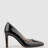 Edward Meller Brooklyn85 Square Toe Pump In Black Eel Wholesale