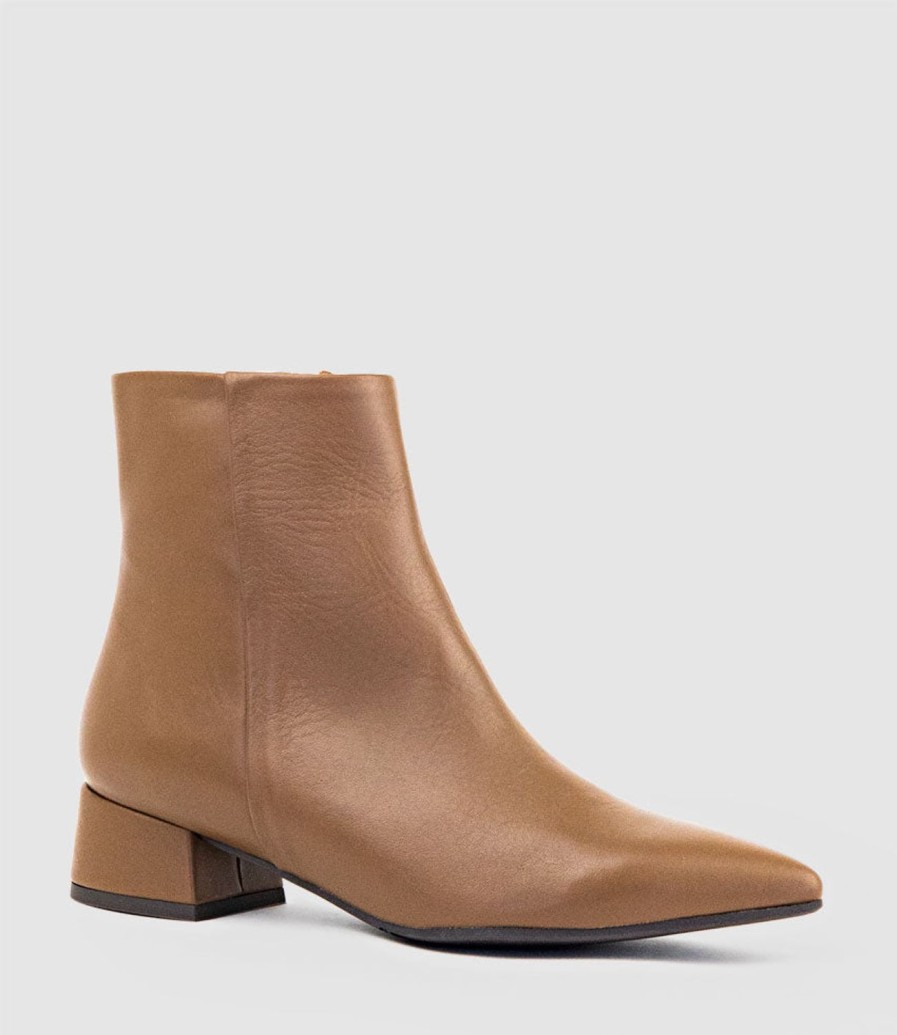 Edward Meller Zana35 Pointed Ankle Boot In Tan Hot