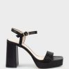 Edward Meller Rialto95 Banded Strap Platform Sandal In Black Hot