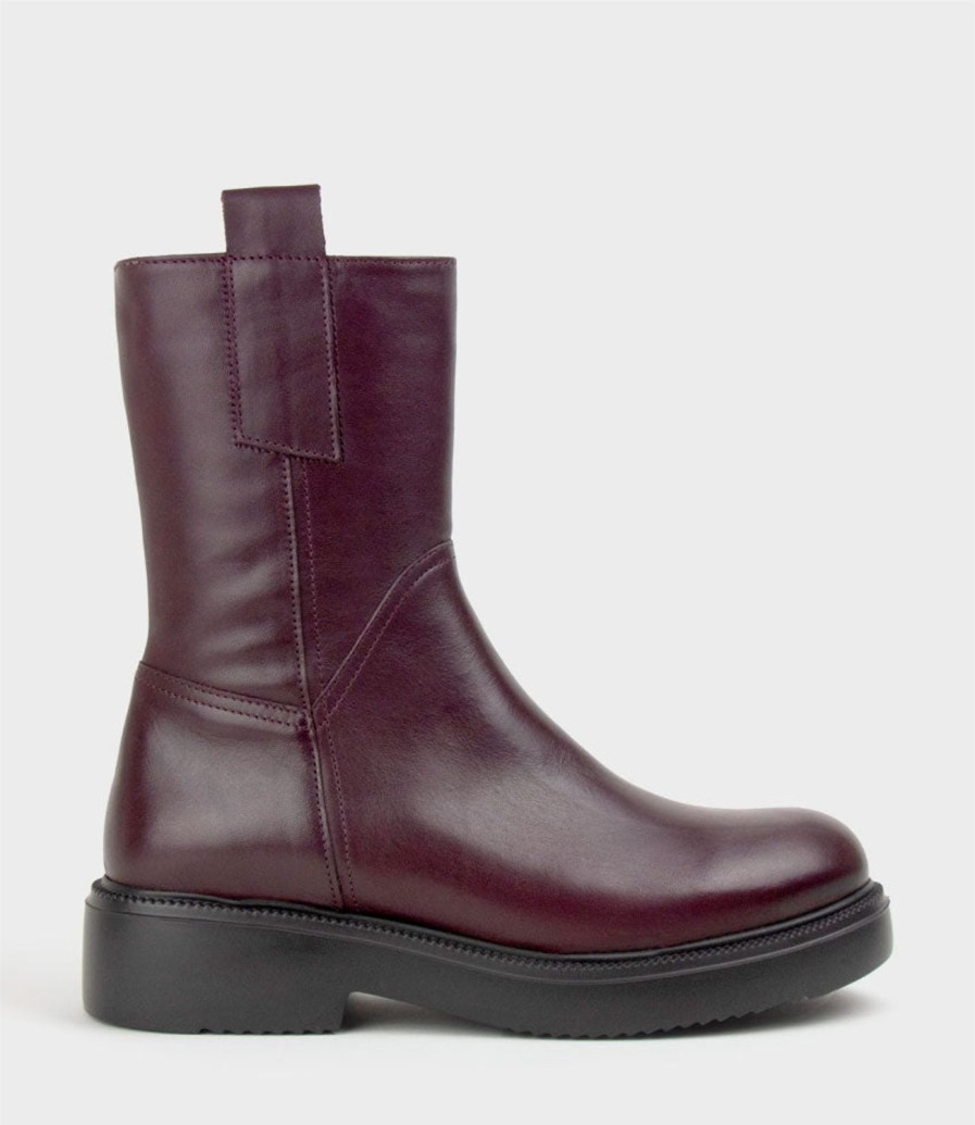 Edward Meller Udo Ankle Boot On Rubber Sole In Bordeaux Wholesale