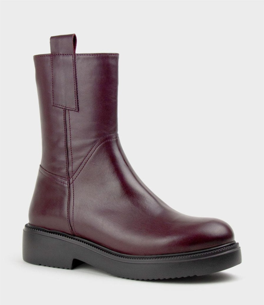 Edward Meller Udo Ankle Boot On Rubber Sole In Bordeaux Wholesale