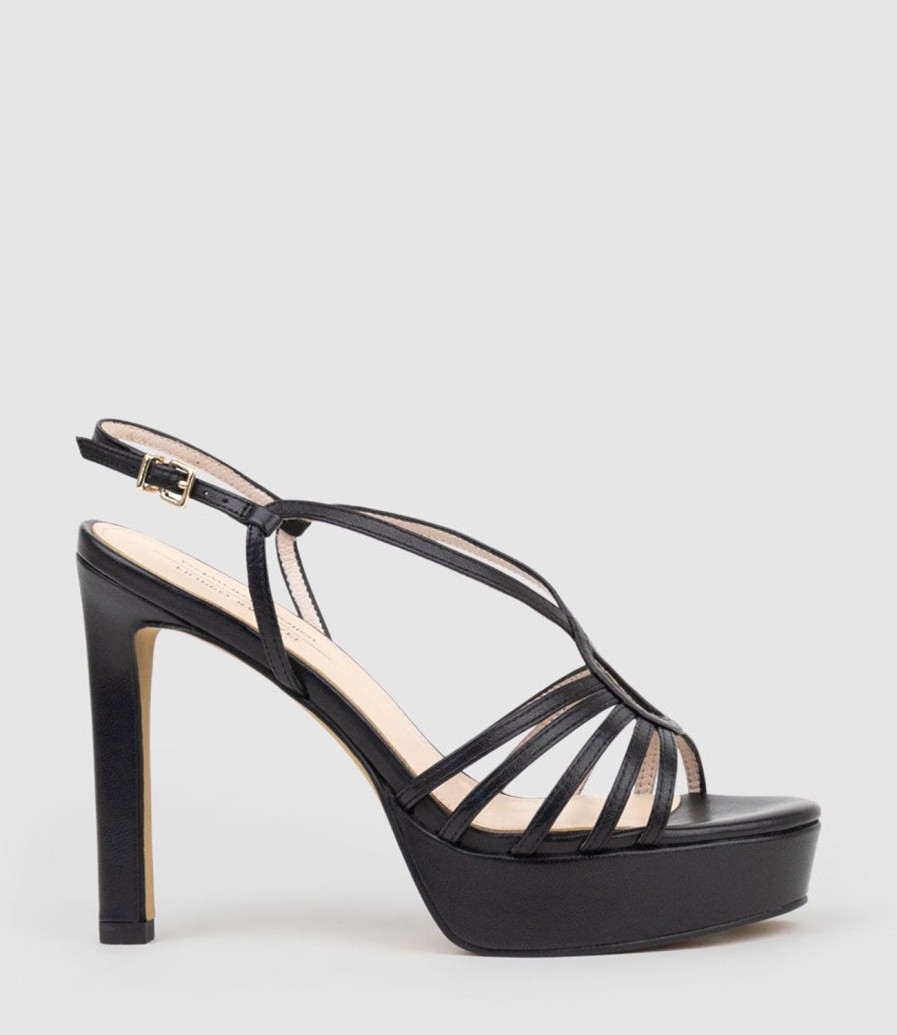 Edward Meller Sienna110 Strappy Platform Sandal In Black Online