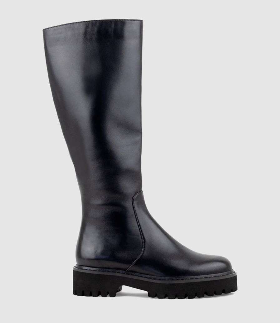 Edward Meller Vernon Knee High Boot On Eva Sole In Black Best