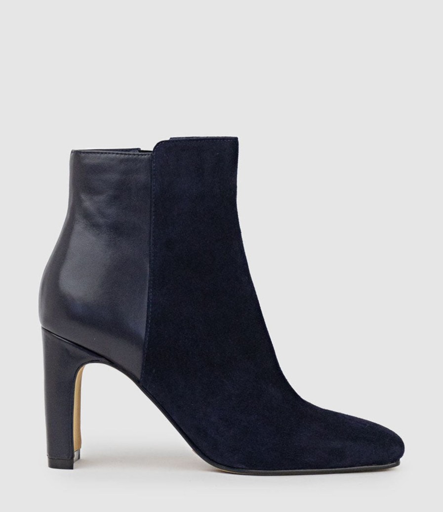 Edward Meller Zara85 Half And Half Ankle Boot In Navy Clearance