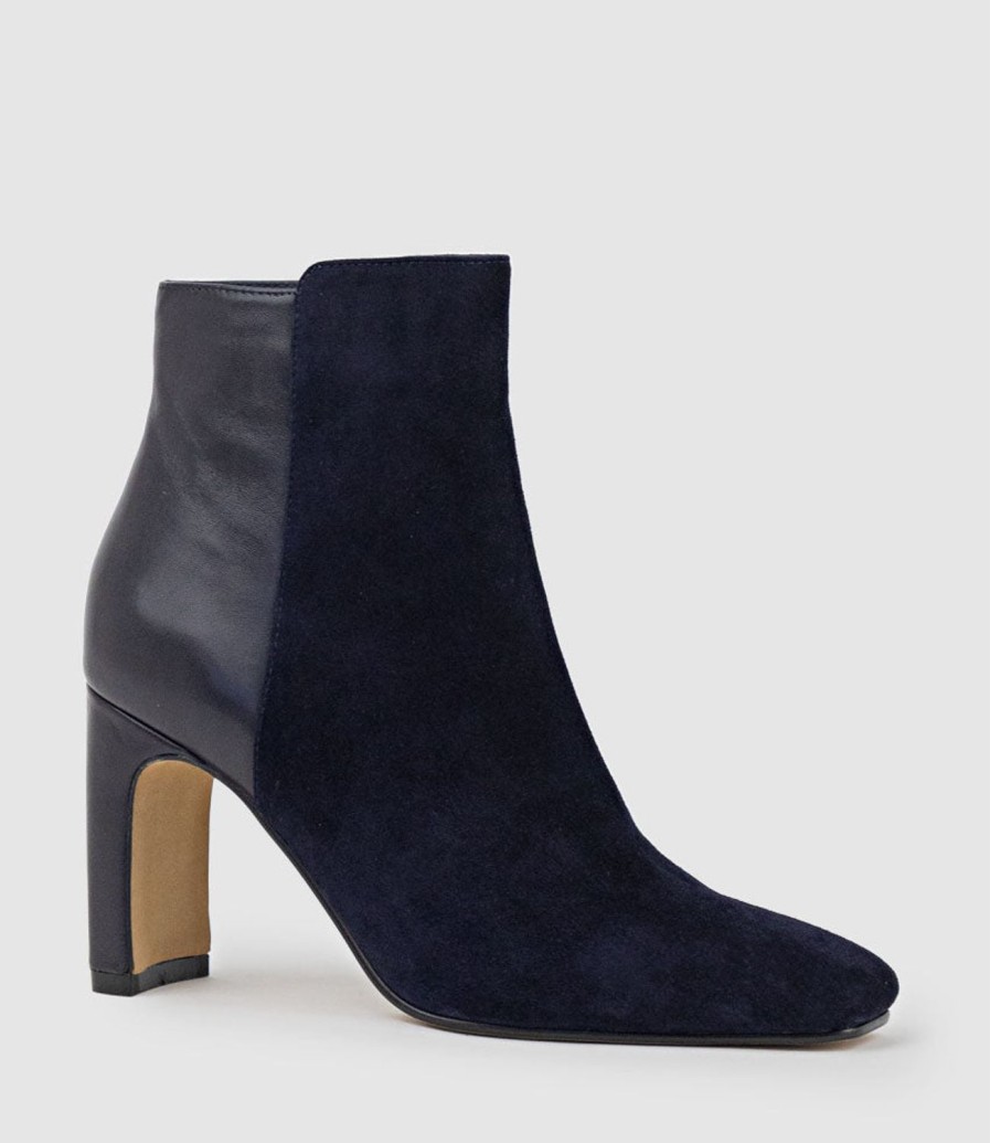 Edward Meller Zara85 Half And Half Ankle Boot In Navy Clearance