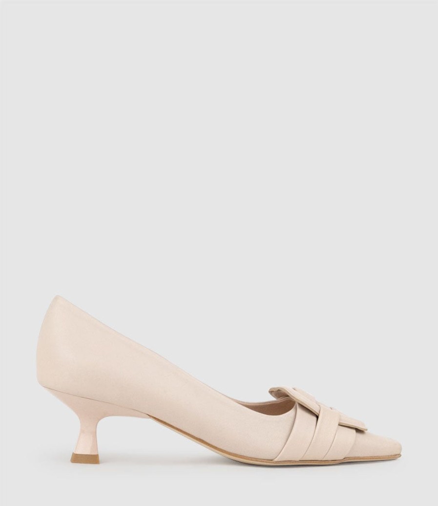 Edward Meller Destra60 Pointed Pump With Buckle In Nude Best