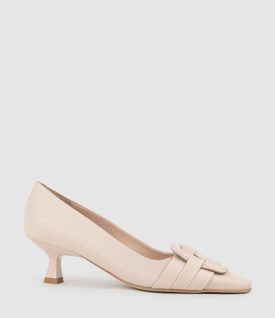 Edward Meller Destra60 Pointed Pump With Buckle In Nude Best