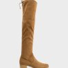 Edward Meller Verin Otk Stretch Boot In Tawny Suede New