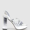 Edward Meller Rinwa100 Asymmetrical Platform Sandal In Silver Online