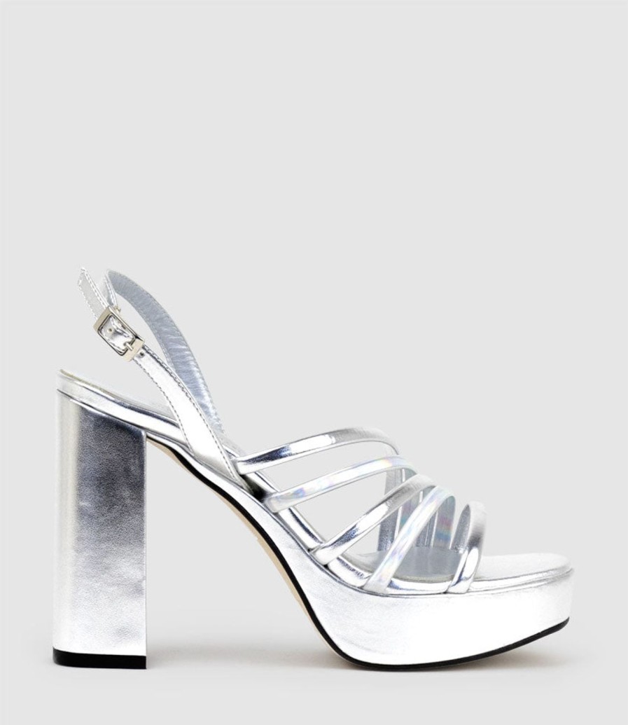 Edward Meller Rinwa100 Asymmetrical Platform Sandal In Silver Online