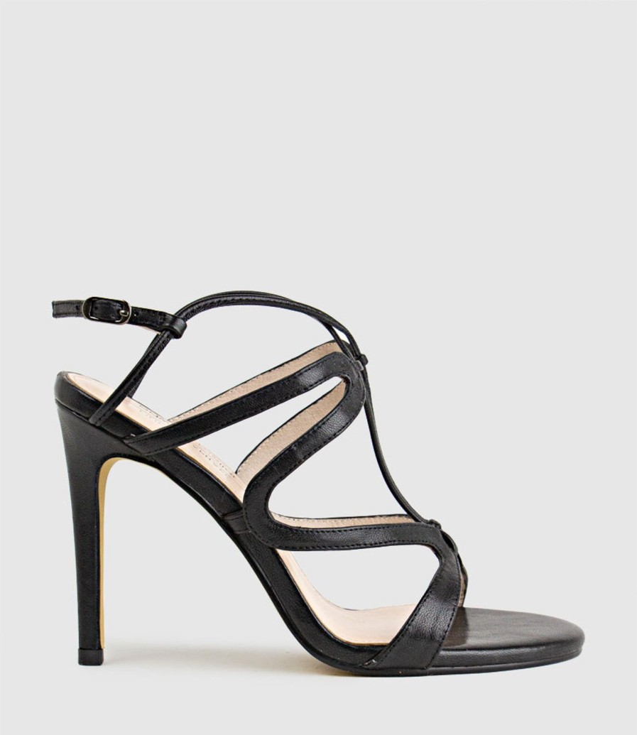 Edward Meller Willow100 Intricate Strap Sandal In Black Clearance