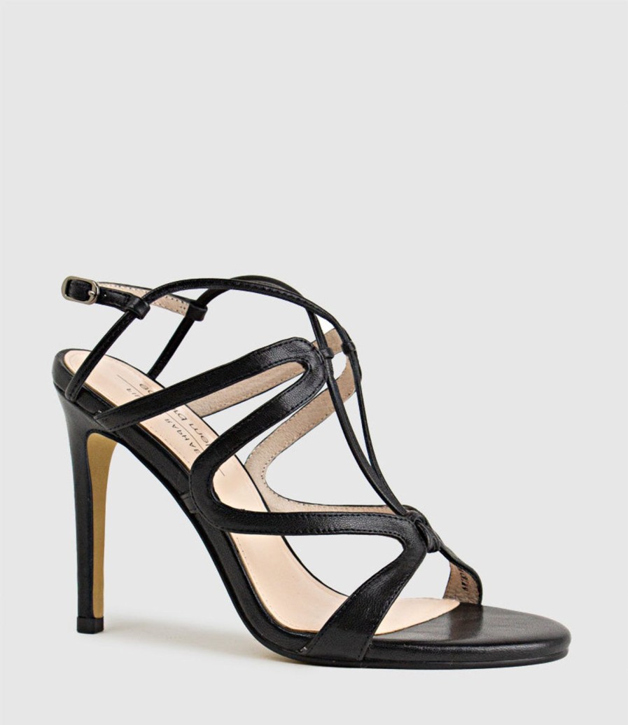 Edward Meller Willow100 Intricate Strap Sandal In Black Clearance