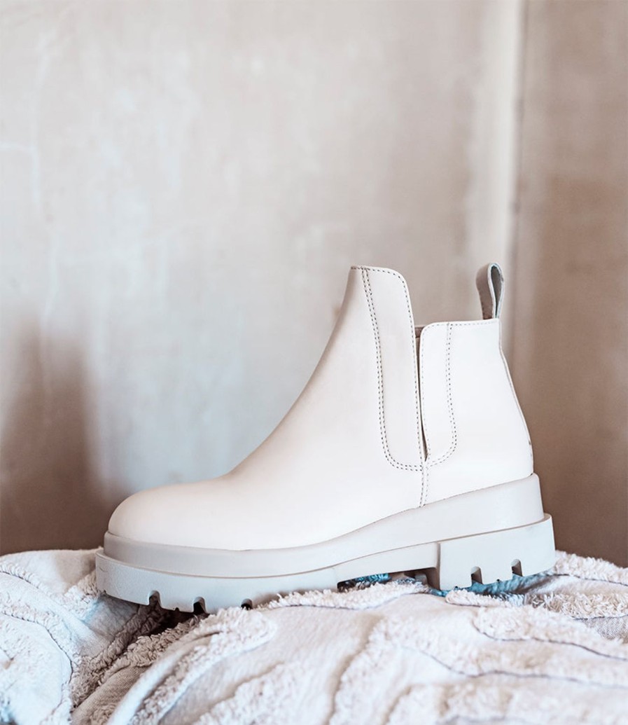 Edward Meller Kash Hidden Gusset Ankle Boot In Offwhite Wholesale