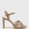 Edward Meller Sona90 Cross Strap Platform Sandal In Nude Patent New