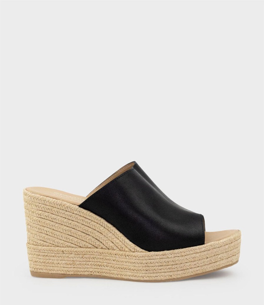 Edward Meller Milara Slide Espadrille In Black Clearance