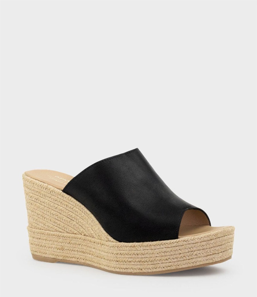 Edward Meller Milara Slide Espadrille In Black Clearance