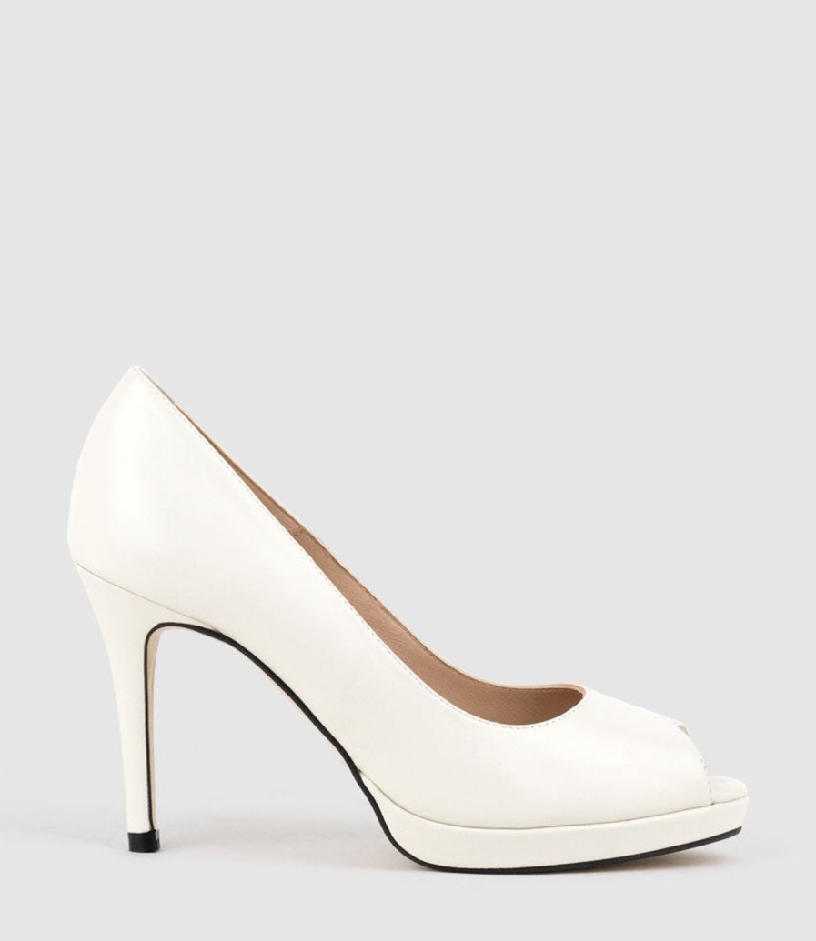 Edward Meller Corine95 Peeptoe Pump In Offwhite Clearance