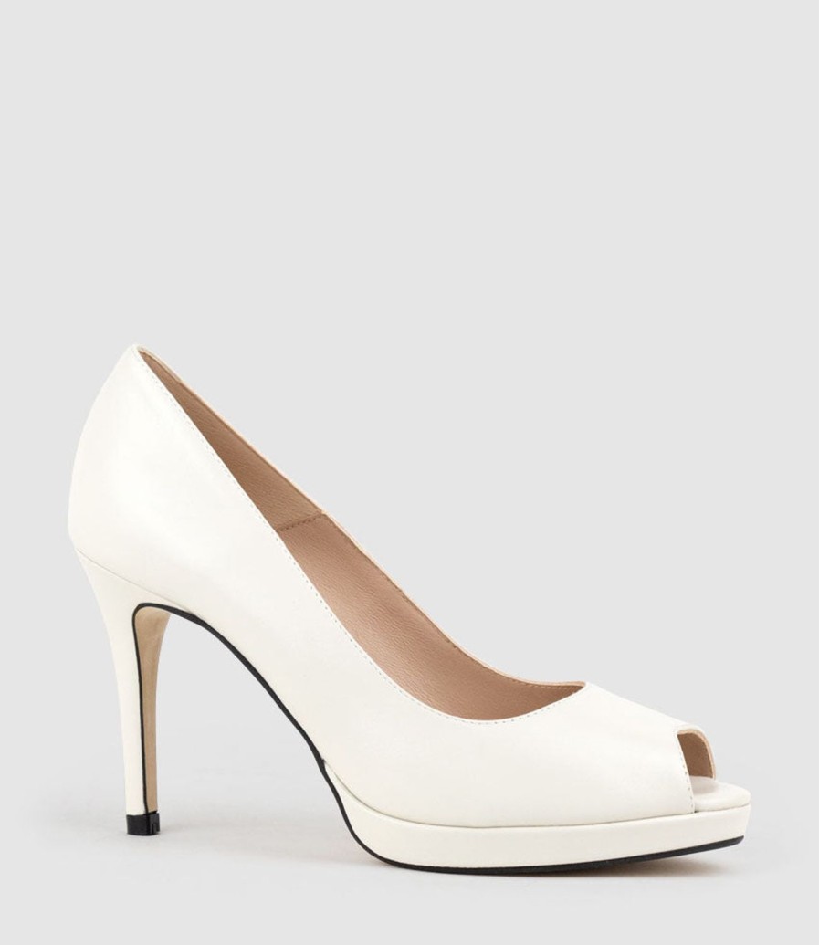 Edward Meller Corine95 Peeptoe Pump In Offwhite Clearance