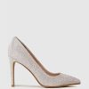 Edward Meller Gaga 100Mm Pointed Toe Pump In Silver Ritz Hot