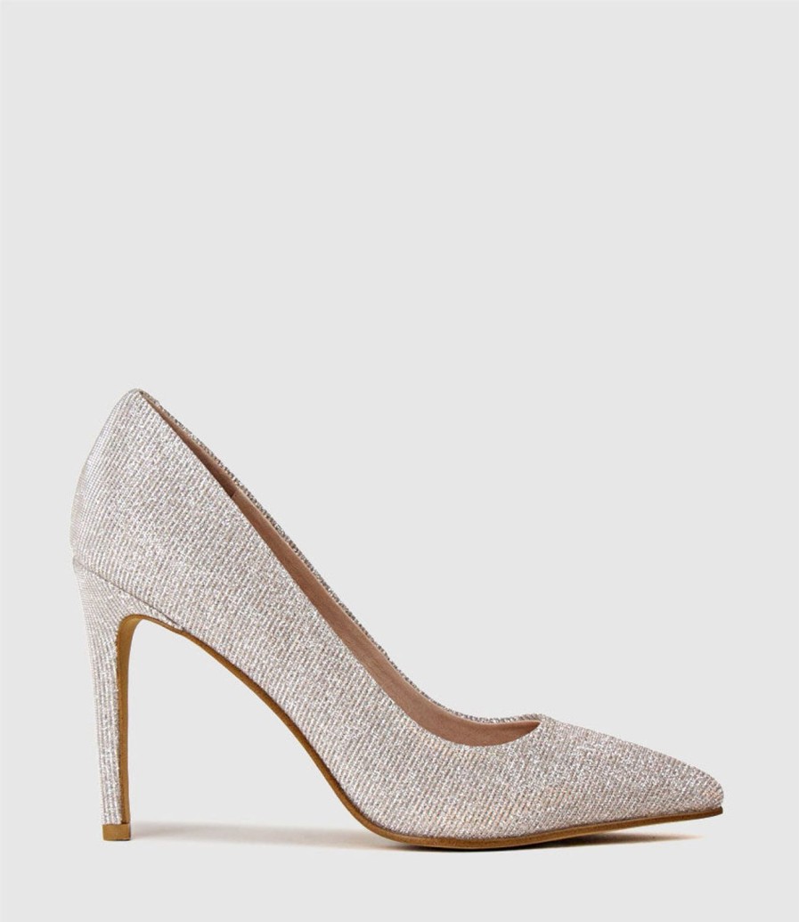 Edward Meller Gaga 100Mm Pointed Toe Pump In Silver Ritz Hot