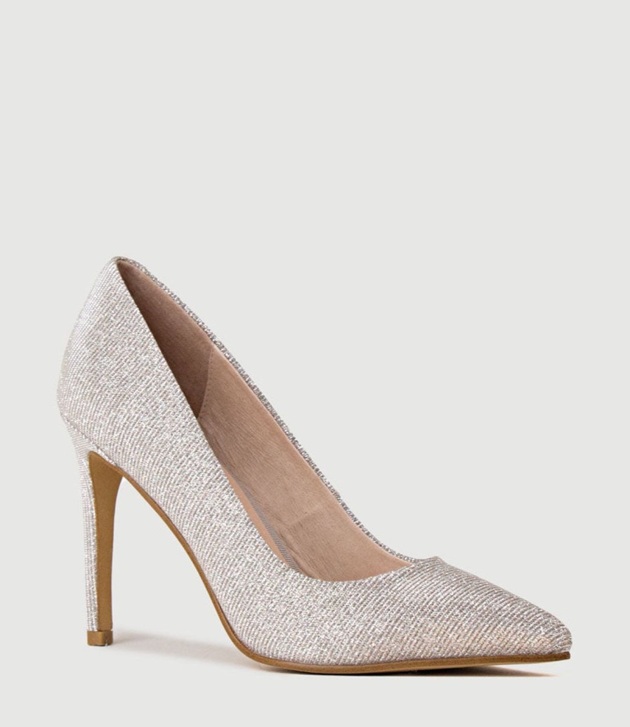 Edward Meller Gaga 100Mm Pointed Toe Pump In Silver Ritz Hot