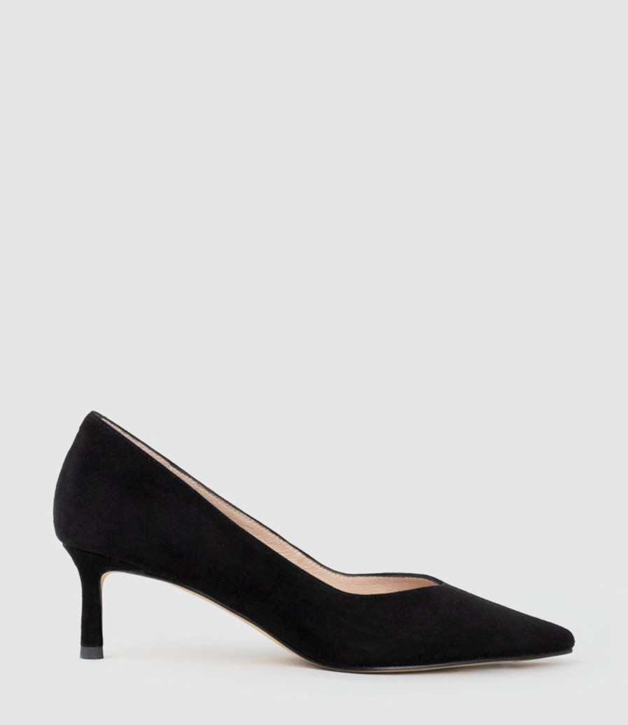 Edward Meller Annette55 V Throat Pump In Black Suede Online