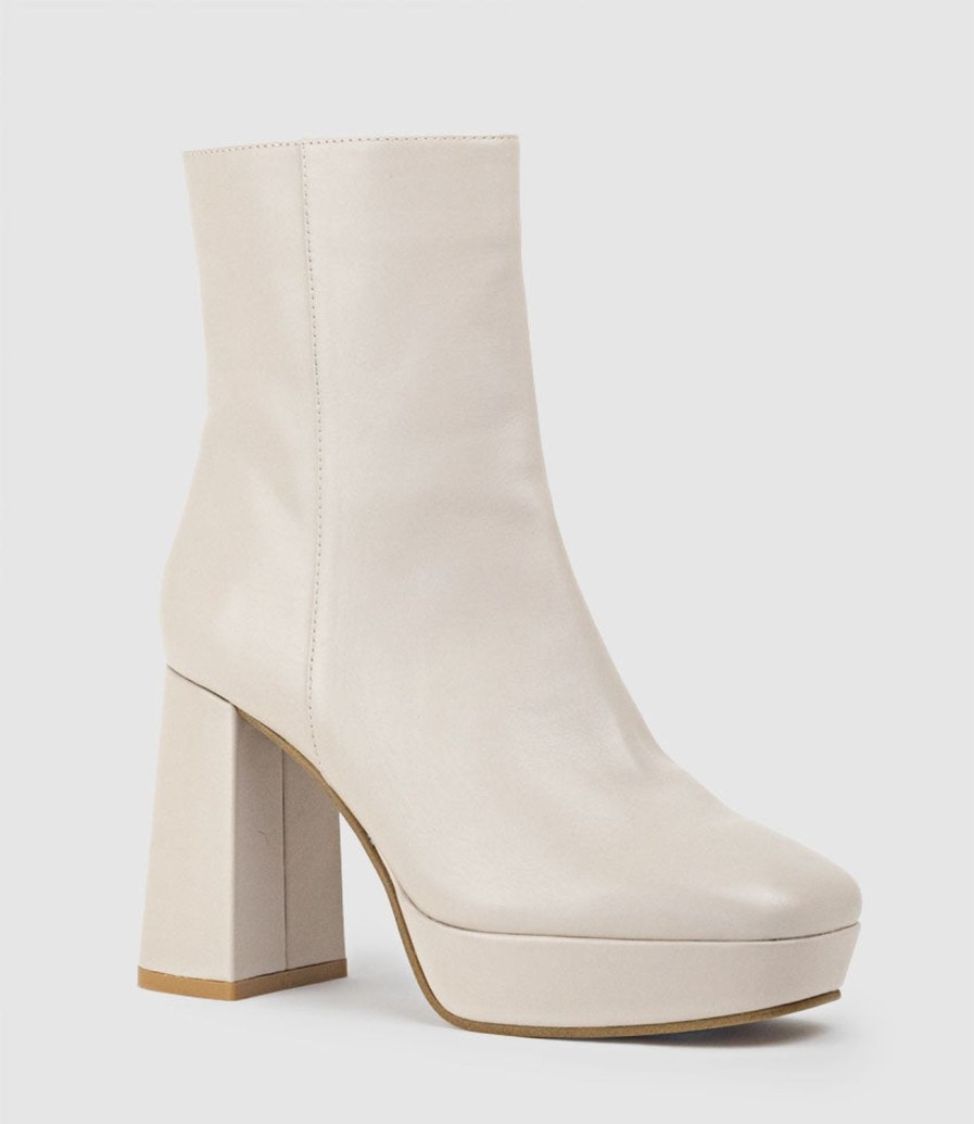 Edward Meller Uriel95 Platform Boot In Nude Baby Calf Clearance