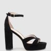 Edward Meller Sloane110 Platform Sandal In Black Suede Best