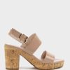 Edward Meller Rana80 Two Strap Sandal On Cork Unit In Nude Patent Best