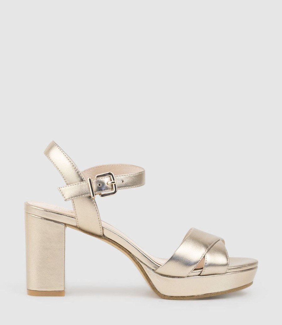 Edward Meller Rowan80 Asymmetrical Platform Sandal In Rosegold Wholesale