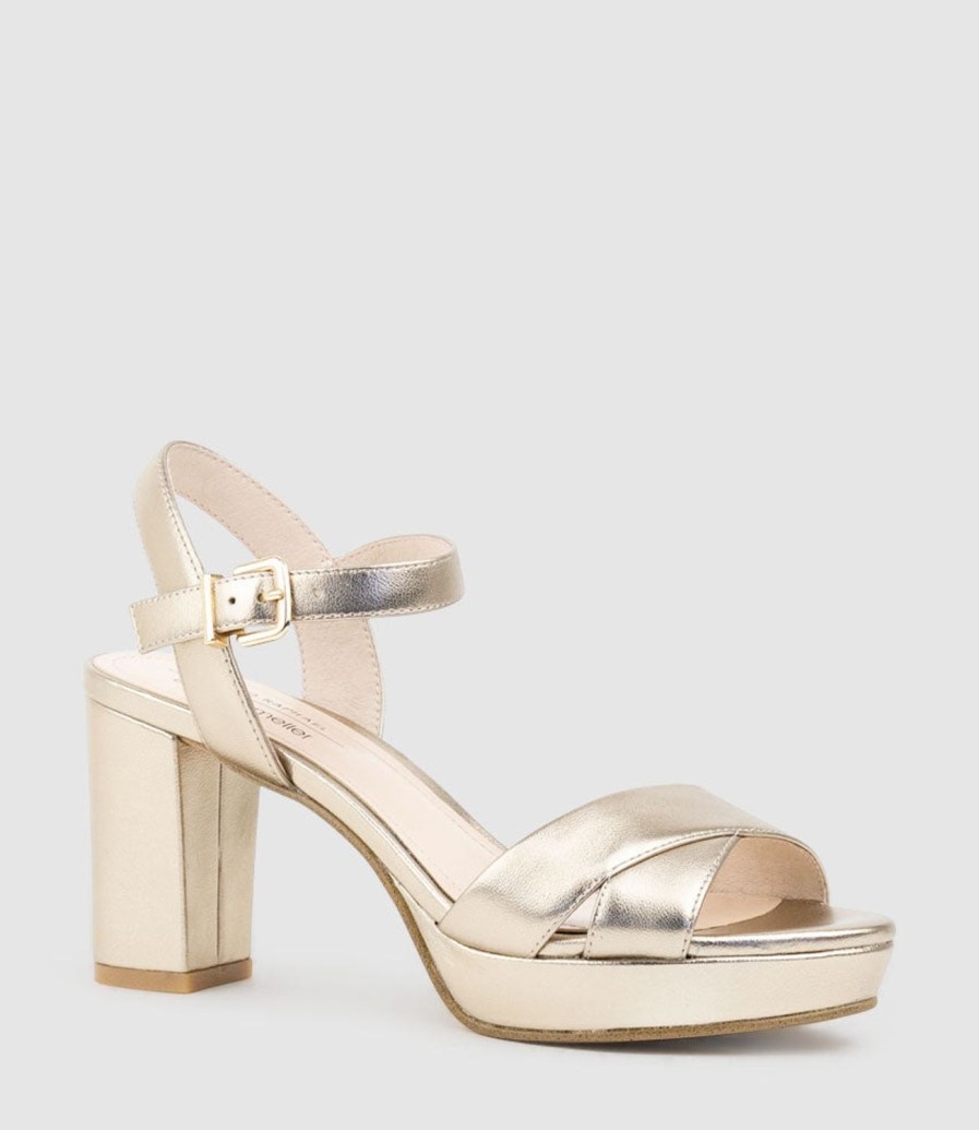 Edward Meller Rowan80 Asymmetrical Platform Sandal In Rosegold Wholesale