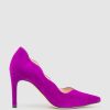 Edward Meller Alena90 Scalloped Pump In Magenta Suede Wholesale