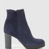 Edward Meller Myranda Rubber Heel Ankle Boot In Navy Suede Hot