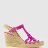 Edward Meller Marina Wrapped T-Bar Espadrille In Fuchsia Online