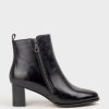 Edward Meller Zen60 Block Heel Two Zip Boot In Black Clearance