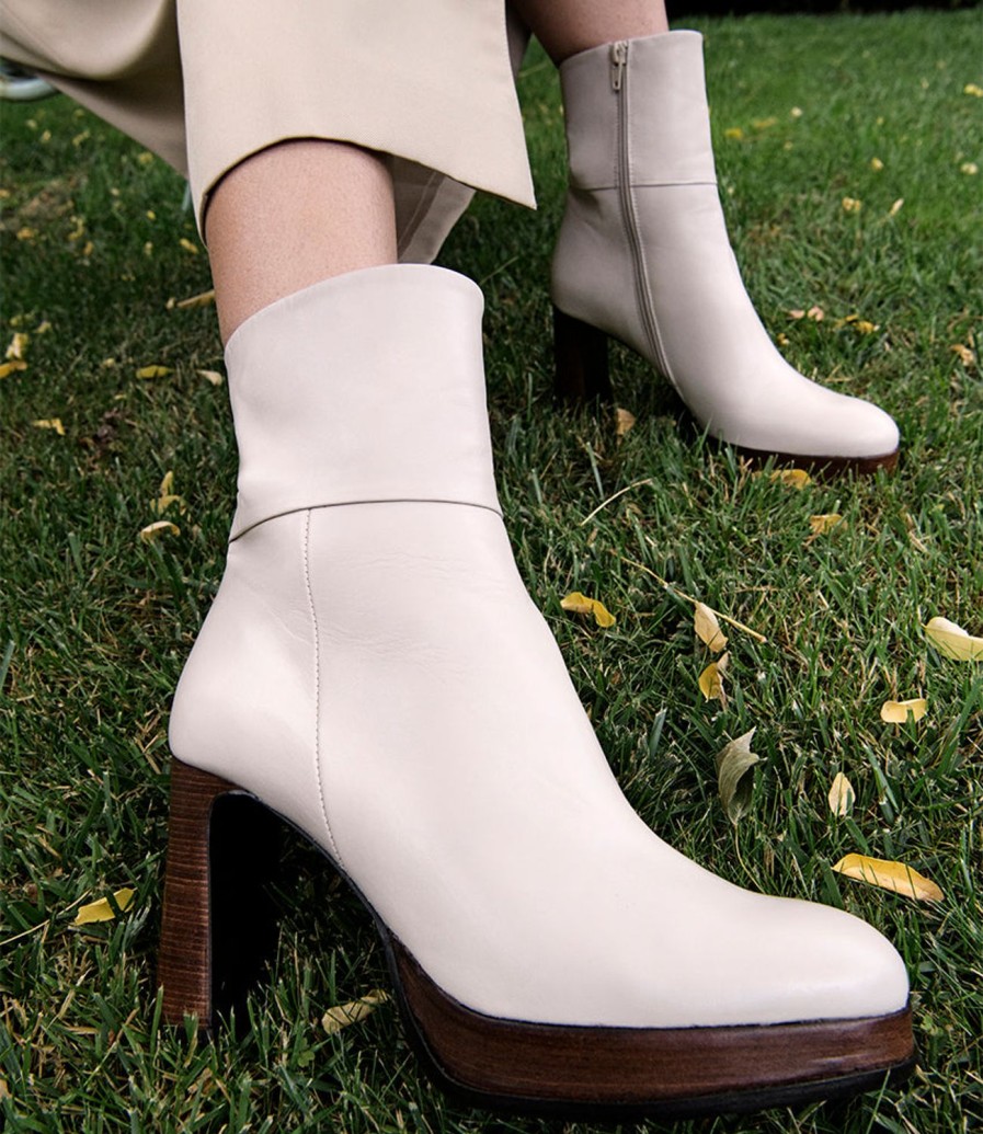 Edward Meller Ulla95 Platform Ankle Boot In Offwhite Hot