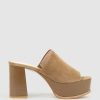 Edward Meller Talin90 Platform Combo Slide In Tan Suede Online