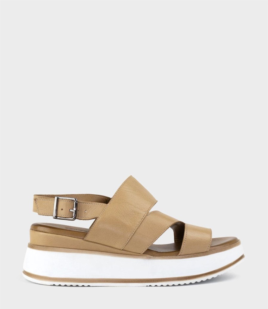 Edward Meller Laith Asymmetrical Sandal On Unit In Natural Best