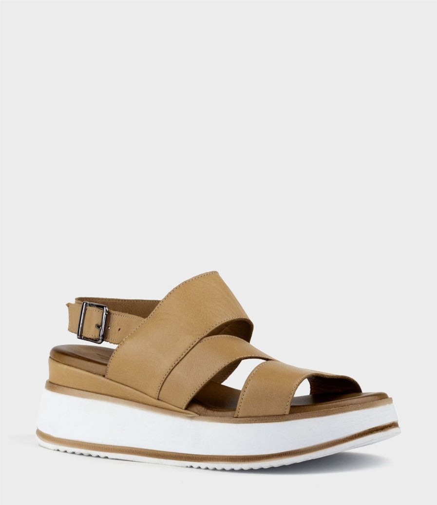 Edward Meller Laith Asymmetrical Sandal On Unit In Natural Best