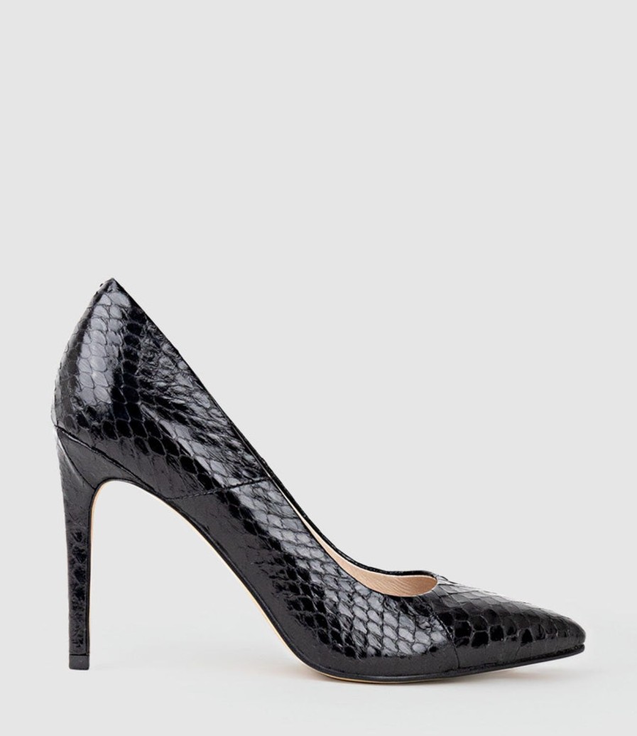 Edward Meller Gaga 100Mm Pointed Toe Pump In Black Snake Best