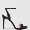 Edward Meller Wisp100 Single Strap Sandal In Black Suede Best