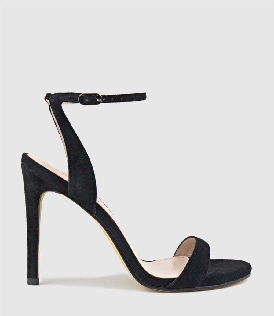 Edward Meller Wisp100 Single Strap Sandal In Black Suede Best