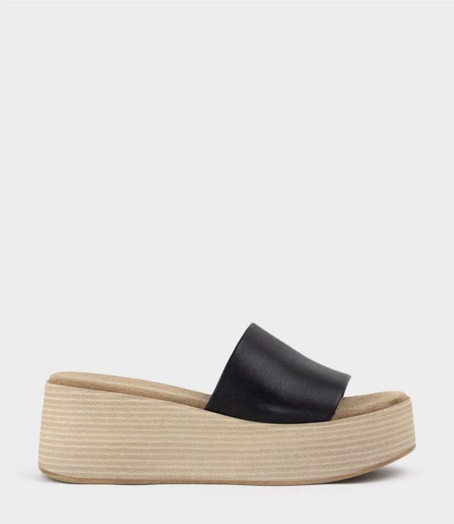 Edward Meller Levon Slide On Wedge In Black Wholesale